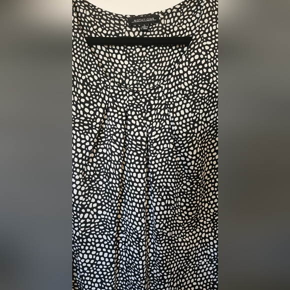 Notations Black and White Print Sleeveless Tank Top Blouse Shirt, Size Large - Picture 4 of 4